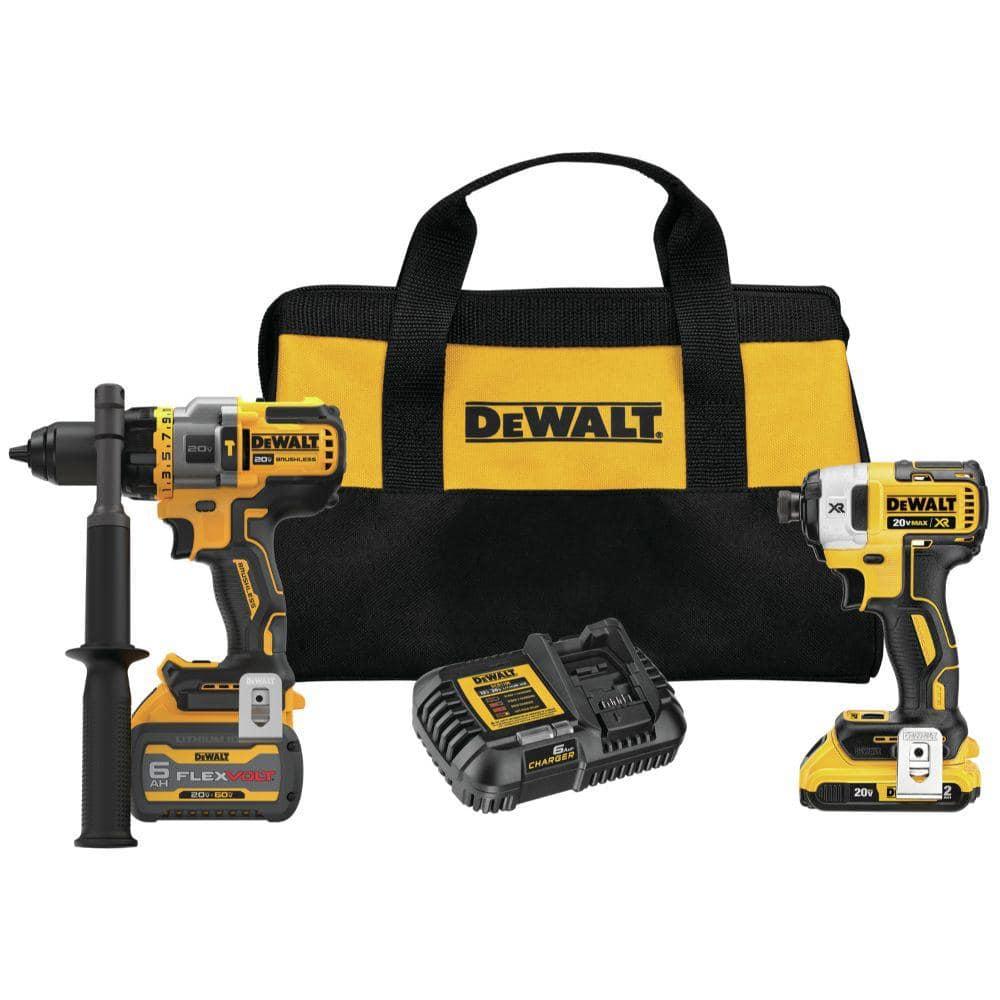 DEWALT 20V MAX Cordless Brushless Hammer Drill/Driver 2 Tool Combo Kit