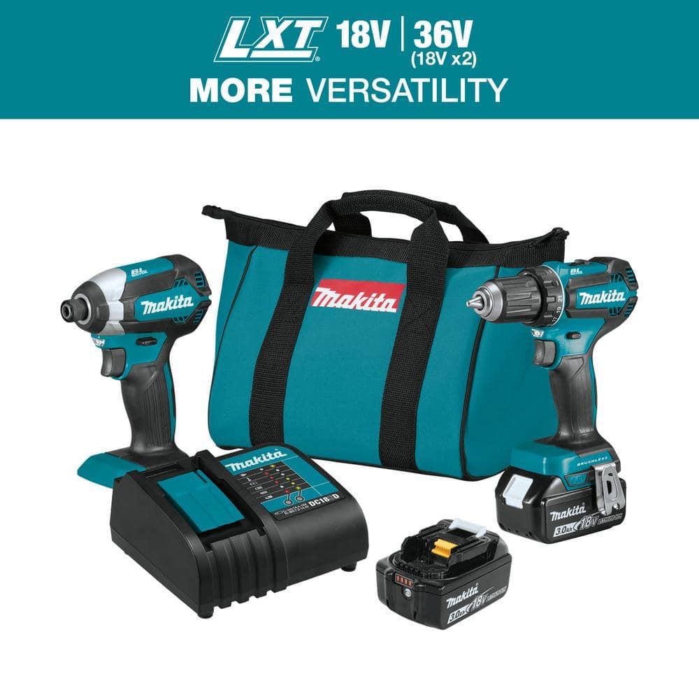 Makita18V LXT Lithium-ion Brushless Cordless 2-PC Combo Kit 3.0Ah (Driver-Drill/ Impact Driver)