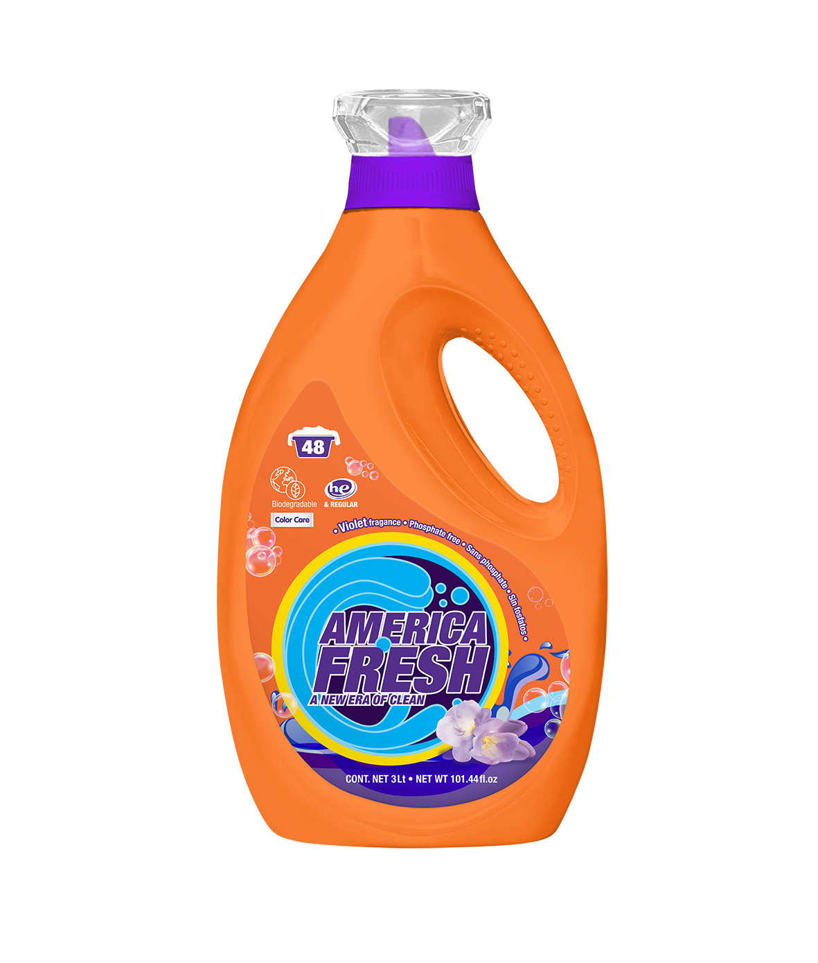 America Fresh (3L) Liquid Detergent Color Care Violet Fragrance