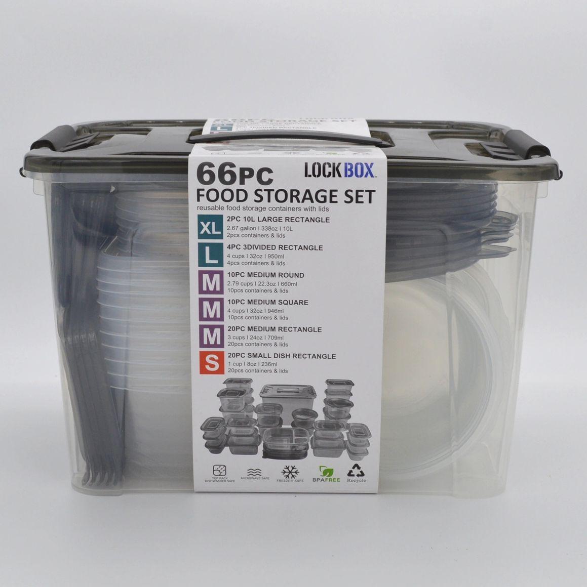 Lock Box 66-Piece Food Storage Set